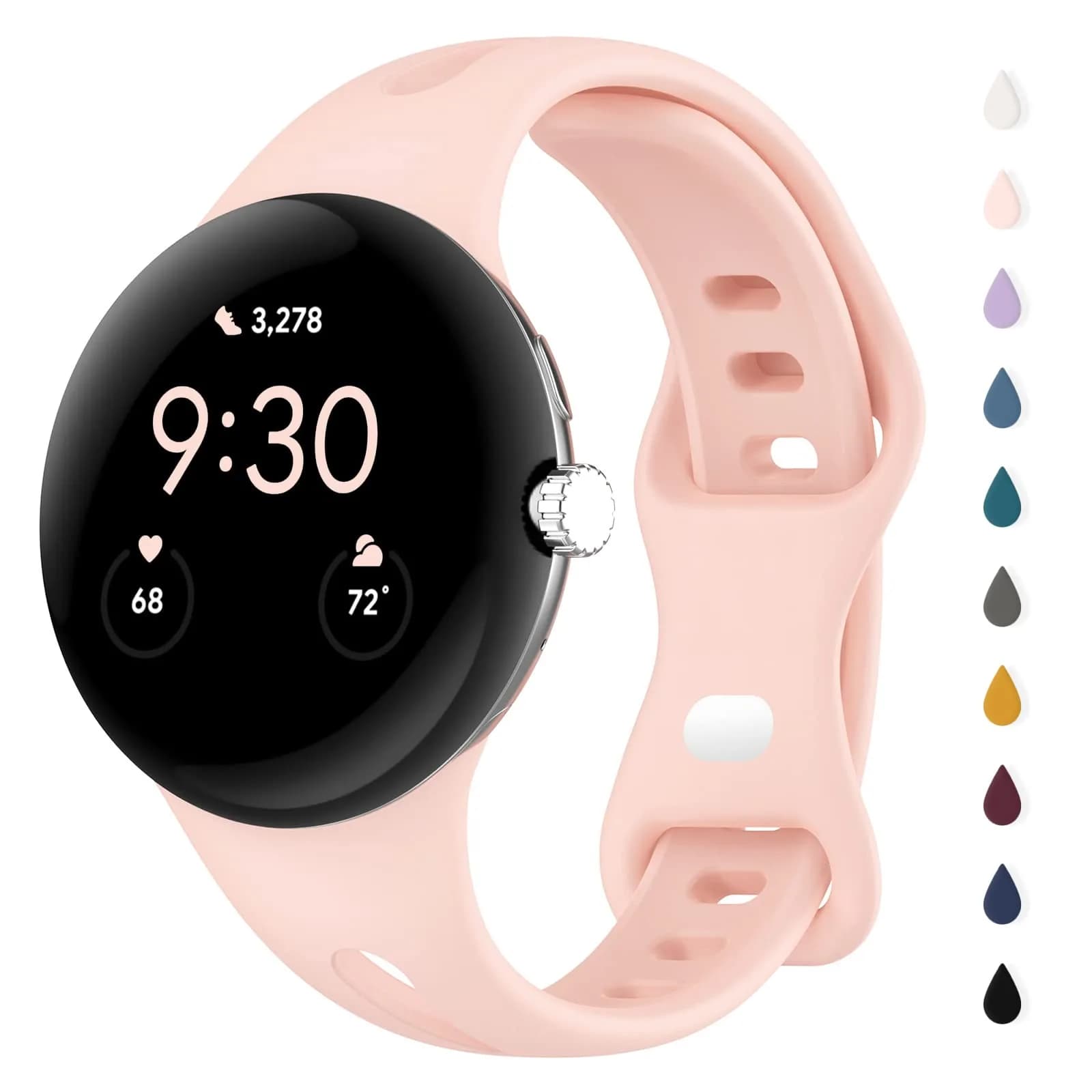 Eiavike Slim Bands Compatible with Google Pixel Watch 4 3 (41mm)/Pixel Watch 2 1 | Breathable Silicone Sport Strap