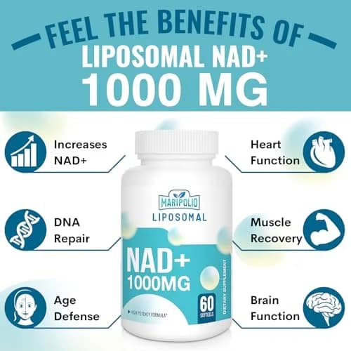 Maripolio Liposomal NAD+ 1000 mg Supplement | Cellular Energy & Wellness Support | 60 Softgels thumbnail 3