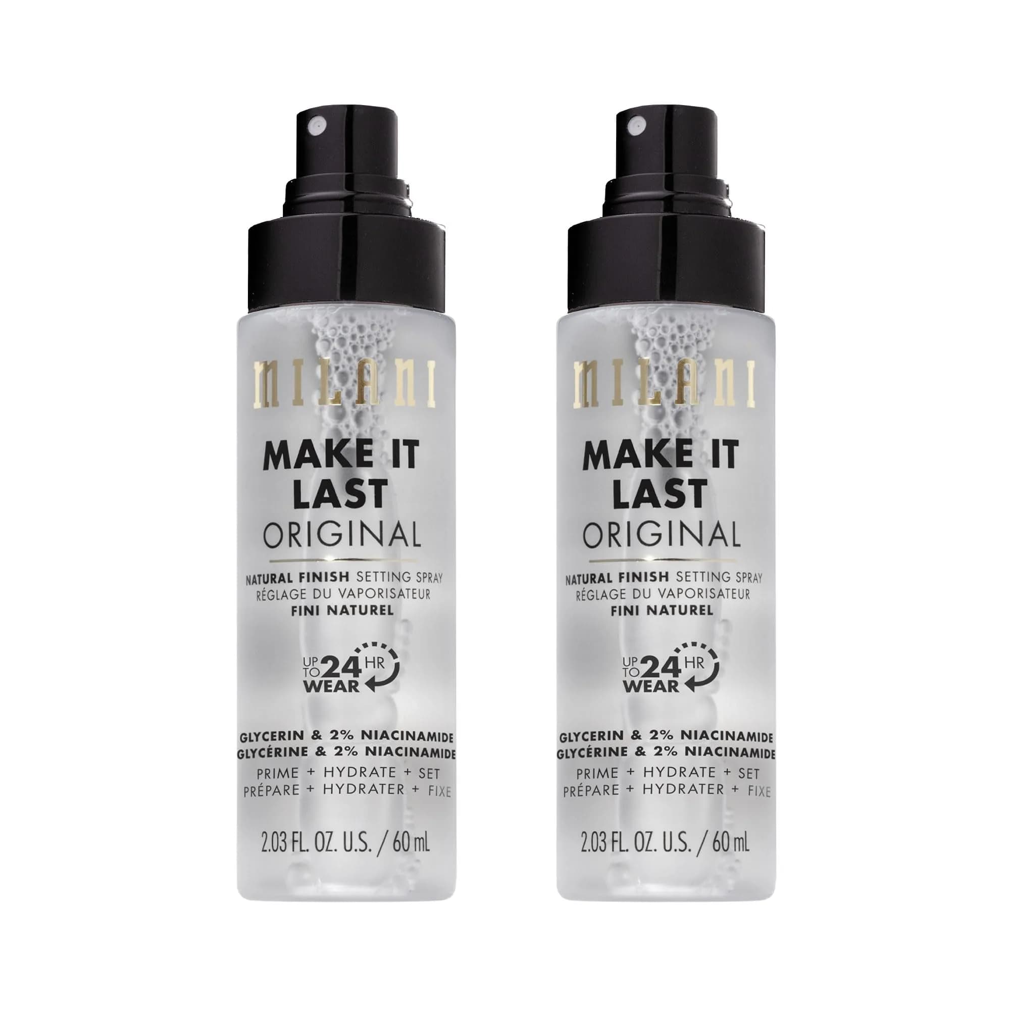 Milani Make It Last Original Natural Finish Setting Spray + Primer 2 Fl Oz (60ml) | 24-Hour Wear