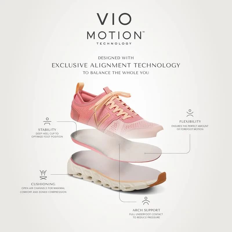 Vionic Women's Captivate Oxford Walking Shoes Smoked Salmon Knit 1.87" Heel | APMA Recommended Arch Support thumbnail 6