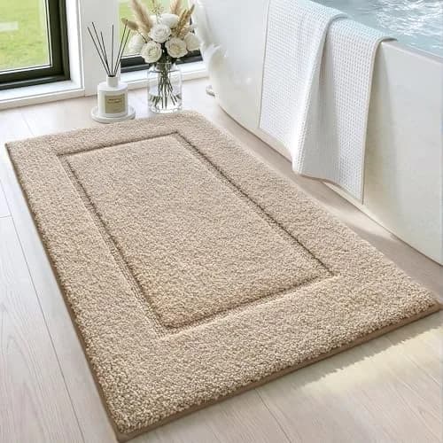 DEXI Plush Microfiber Bath Mat 80cm x 50cm (32"x20") | Soft Absorbent Non-Slip Bathroom Rug for Shower, Tub, Sink thumbnail 1