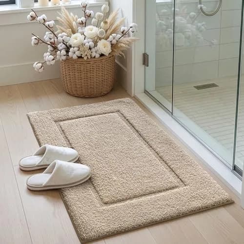 DEXI Plush Microfiber Bath Mat 80cm x 50cm (32"x20") | Soft Absorbent Non-Slip Bathroom Rug for Shower, Tub, Sink thumbnail 4
