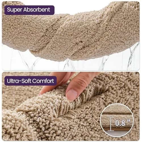 DEXI Plush Microfiber Bath Mat 80cm x 50cm (32"x20") | Soft Absorbent Non-Slip Bathroom Rug for Shower, Tub, Sink thumbnail 7