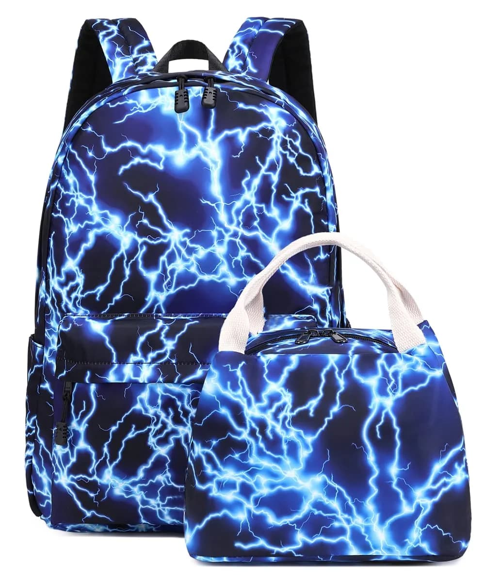 mezhsa Lightning Blue Backpack 17 Inches | Waterproof Lightweight School Bag for Kids - main product image