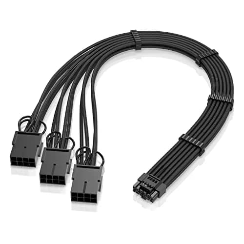 EZDIY-FAB Black 30.48 cm (1 ft) 12VHPWR PCIe 5.0 GPU Extension Cable | Stable Power for RTX 40 Series thumbnail 1