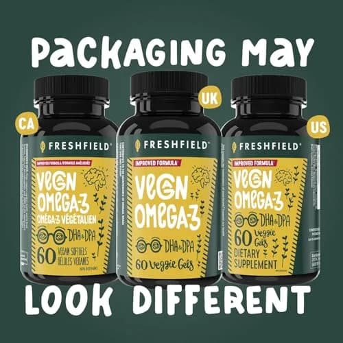 Freshfield Vegan Omega 3 Algae Oil Softgels 180 Count (500 mg Algae Oil) | Plant-Based DHA & DPA Supplement for Heart, Brain, Joint Health thumbnail 9