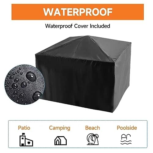 Classy Home 33-Inch Square Fire Pit | Heavy-Duty Alloy Steel Outdoor Fire Table thumbnail 6