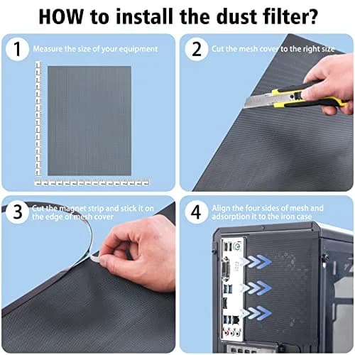 YSSHUI Magnetic PC Dust Filter Mesh 400x300mm PVC | Dust & Airflow Balance for PC & Home (110-120c) thumbnail 4