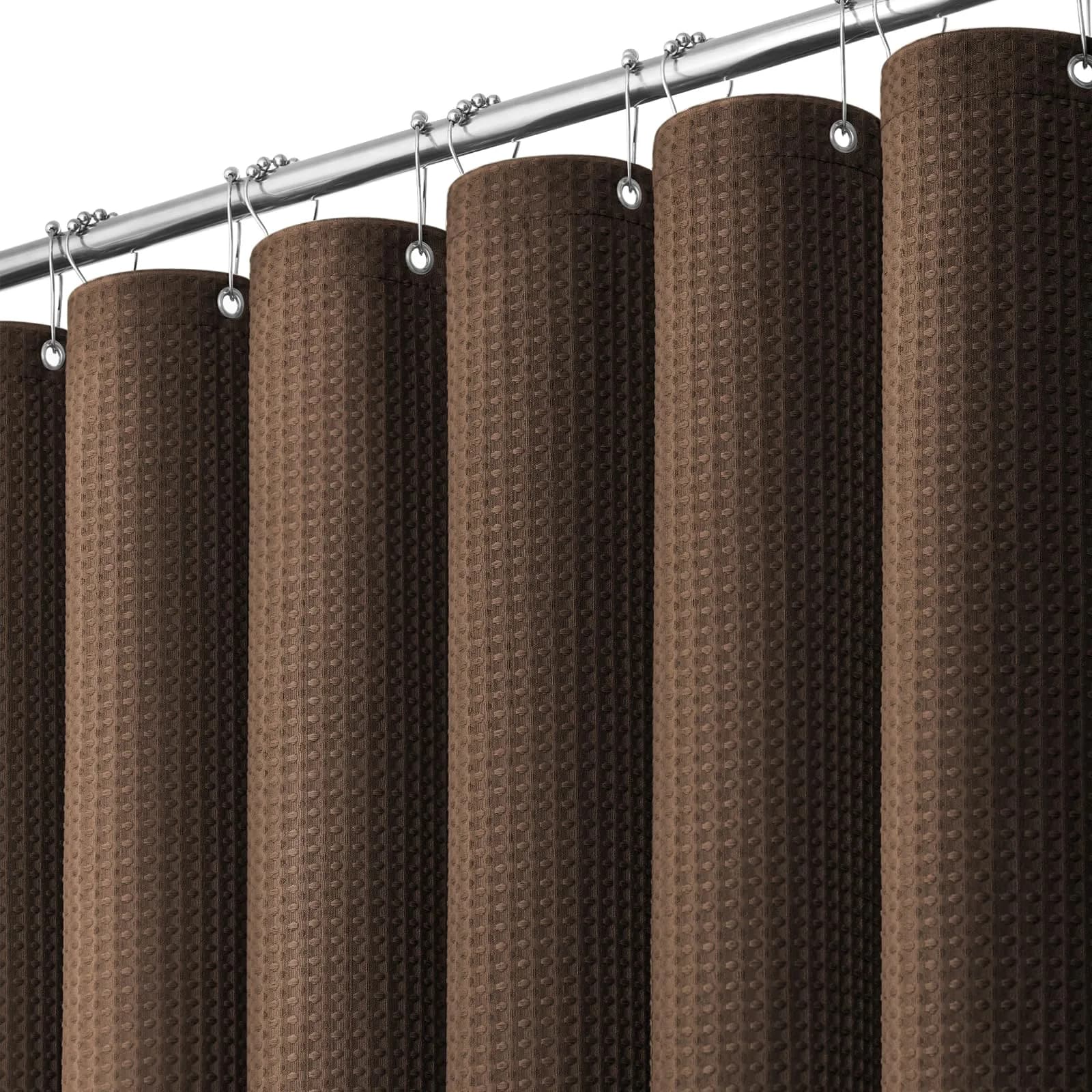 Dynamene Waffle Shower Curtain 183cm x 183cm (72"x72") | Heavy Duty 256 GSM Fabric with Weighted Hem - main product image