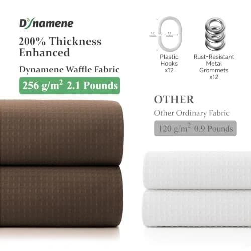Dynamene Waffle Shower Curtain 183cm x 183cm (72"x72") | Heavy Duty 256 GSM Fabric with Weighted Hem thumbnail 4