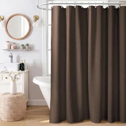 Dynamene Waffle Shower Curtain 183cm x 183cm (72"x72") | Heavy Duty 256 GSM Fabric with Weighted Hem thumbnail 8