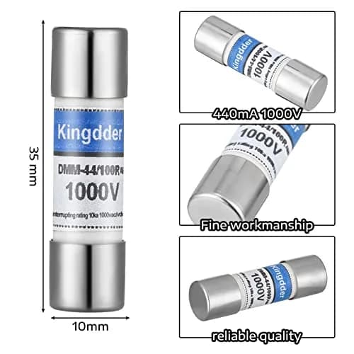 Kingdder 5 Pcs 440MA 1000V Cartridge Fuses | Fast Acting Replacement for Digital Multimeters (10x35mm) thumbnail 2