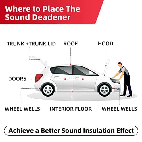 AggSound 4mm Car Sound Deadening Mat 18sqft | Blocks 98% Radiant Heat, Reduces Road Noise thumbnail 6