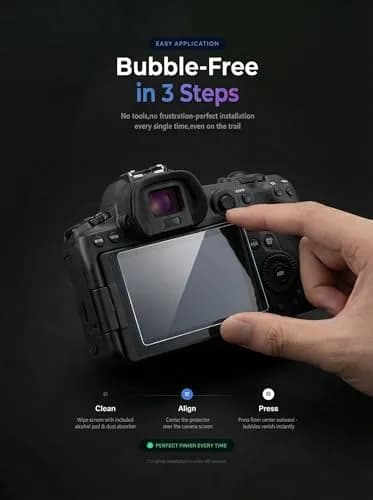 iDaPro Screen Protector for Canon EOS R6 Mark III/II/V, 9H Tempered Glass | Scratch & Drop Resistant, Ultra Clear thumbnail 5