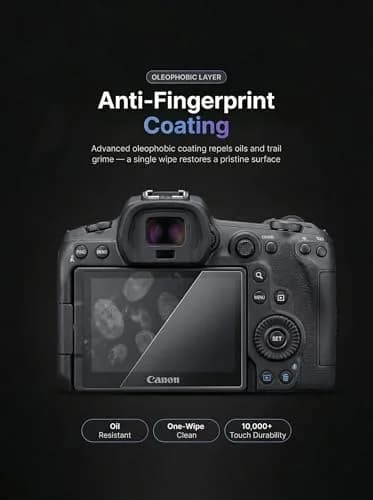 iDaPro Screen Protector for Canon EOS R6 Mark III/II/V, 9H Tempered Glass | Scratch & Drop Resistant, Ultra Clear thumbnail 7