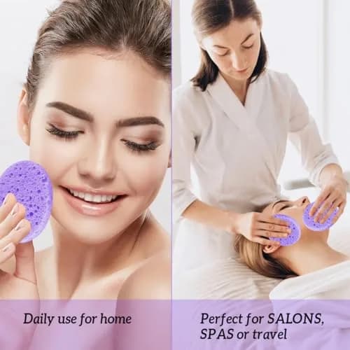 Spunspon Facial Sponges 50-Count Heart Shape | Natural Cellulose Exfoliating & Makeup Removal thumbnail 8
