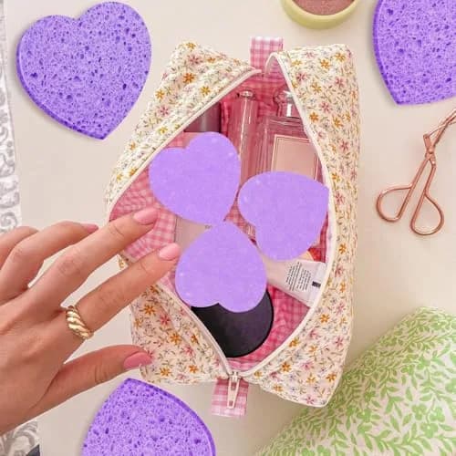 Spunspon Facial Sponges 50-Count Heart Shape | Natural Cellulose Exfoliating & Makeup Removal thumbnail 9