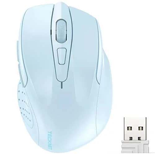 TECKNET Wireless Mouse M003, Lightblue, 2.4G Ergonomic Computer Mouse with 2600 DPI | Right-Handed Use thumbnail 1