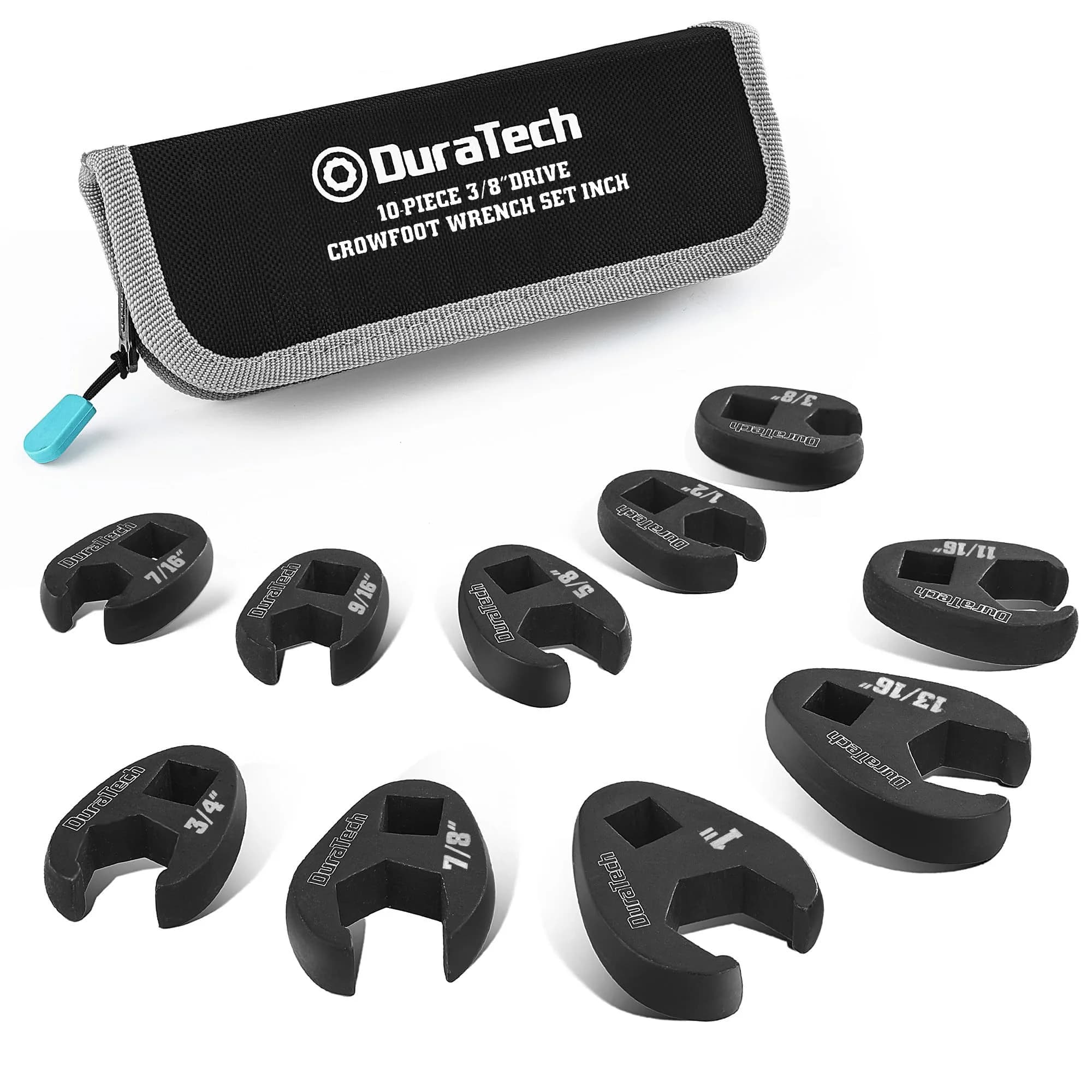 DURATECH 10-Piece 3/8 Inch Drive Crowfoot Wrench Set SAE