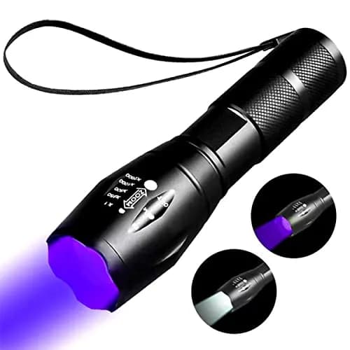 YZYOE 2-in-1 UV & White LED Flashlight Rechargeable 12.5cm (4.92in) | Detects Stains & Authenticates Bills thumbnail 1