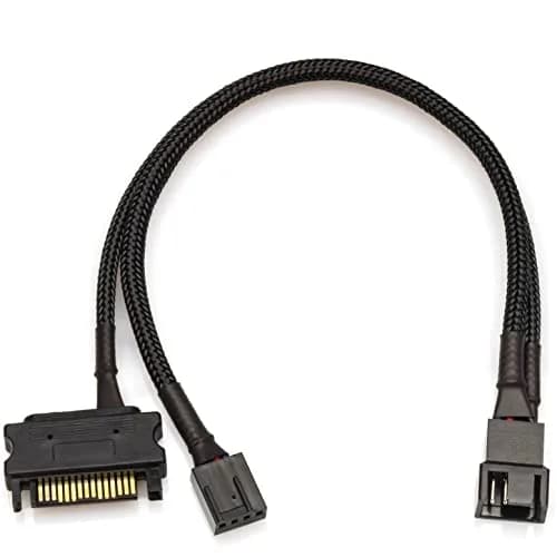 CRJ Electronics 15-Pin SATA High Power PC Fan Adapter Cable 25cm | 12V High Current SATA Power Adapter thumbnail 1
