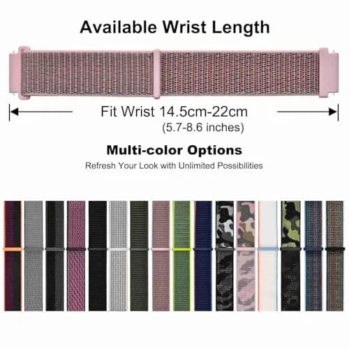 WOCCI 16mm Adjustable Nylon Watch Band, Quick Release Sport Loop Strap (Sand Pink) | Durable, Soft & Washable thumbnail 6