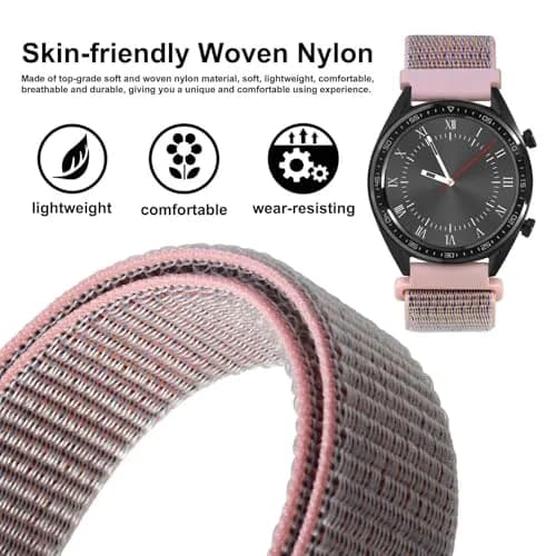 WOCCI 16mm Adjustable Nylon Watch Band, Quick Release Sport Loop Strap (Sand Pink) | Durable, Soft & Washable thumbnail 2