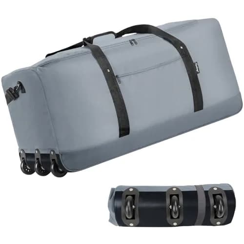 Finnhomy 120L Foldable Rolling Duffel Bag with 3 Wheels | Large Capacity, Lightweight Travel Bag (Grey) thumbnail 1