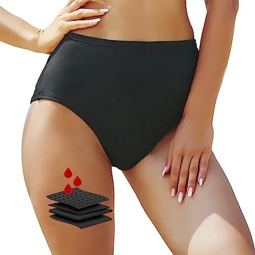 Feitycom Period Swimwear High Waisted Bikini Bottoms for Women and Teens | Leakproof, Reusable, Eco-Friendly thumbnail 1