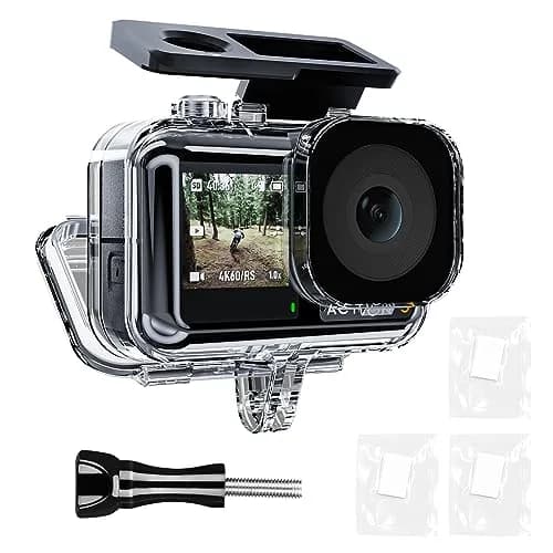 TELESIN Waterproof Case for DJI Action 3/4/5 Pro Camera, 60M Deep Diving Housing | Shockproof Underwater Shell Cage thumbnail 1