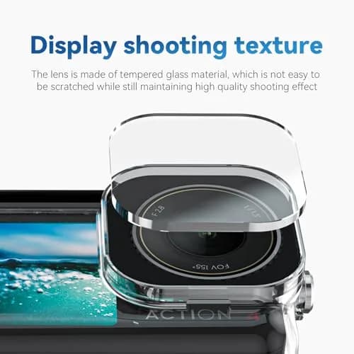 TELESIN Waterproof Case for DJI Action 3/4/5 Pro Camera, 60M Deep Diving Housing | Shockproof Underwater Shell Cage thumbnail 4