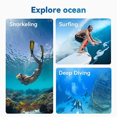 TELESIN Waterproof Case for DJI Action 3/4/5 Pro Camera, 60M Deep Diving Housing | Shockproof Underwater Shell Cage thumbnail 5