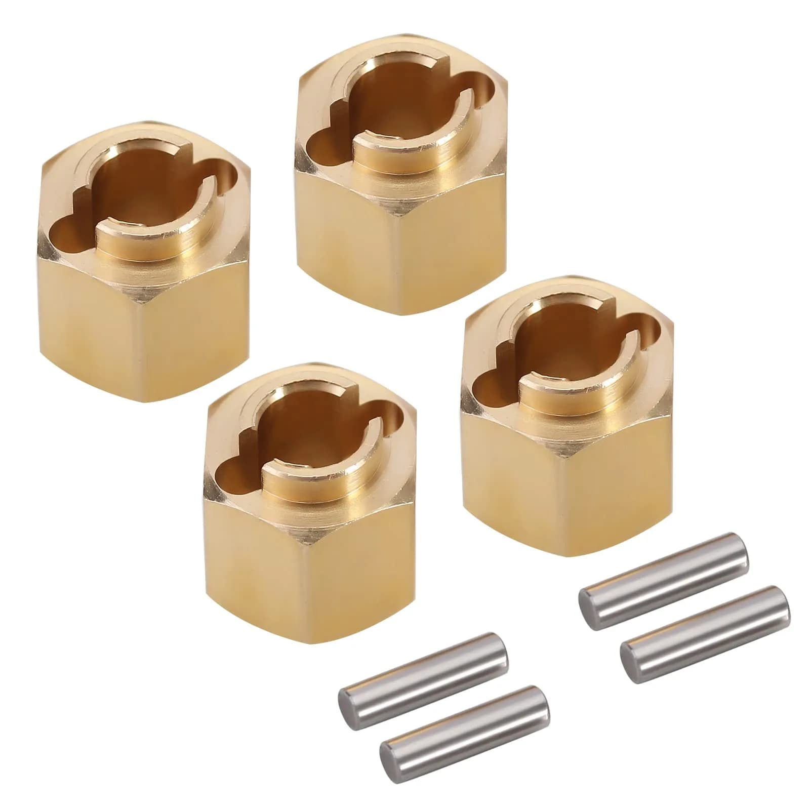 INJORA Brass Wheel Hex Hub Extenders 6mm (+2mm) for 1/18 TRX4M | Set of 4 - main product image