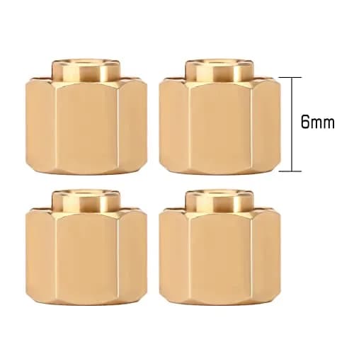 INJORA Brass Wheel Hex Hub Extenders 6mm (+2mm) for 1/18 TRX4M | Set of 4 thumbnail 3