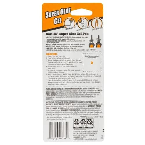 Gorilla Super Glue Gel Pen, 5.5 g | Fast-Setting Impact-Resistant Adhesive thumbnail 7