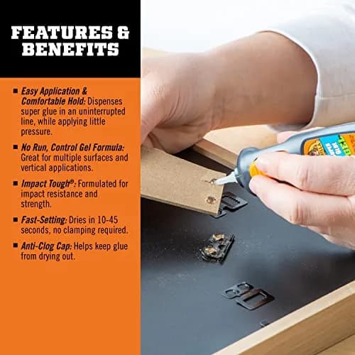 Gorilla Super Glue Gel Pen, 5.5 g | Fast-Setting Impact-Resistant Adhesive thumbnail 2