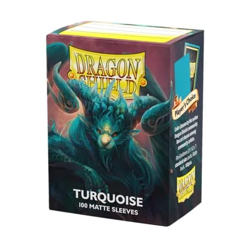 Dragon Shield Standard Size Matte Card Sleeves (100 CT, Turquoise) | Players' Choice for TCG Protection — Turquoise