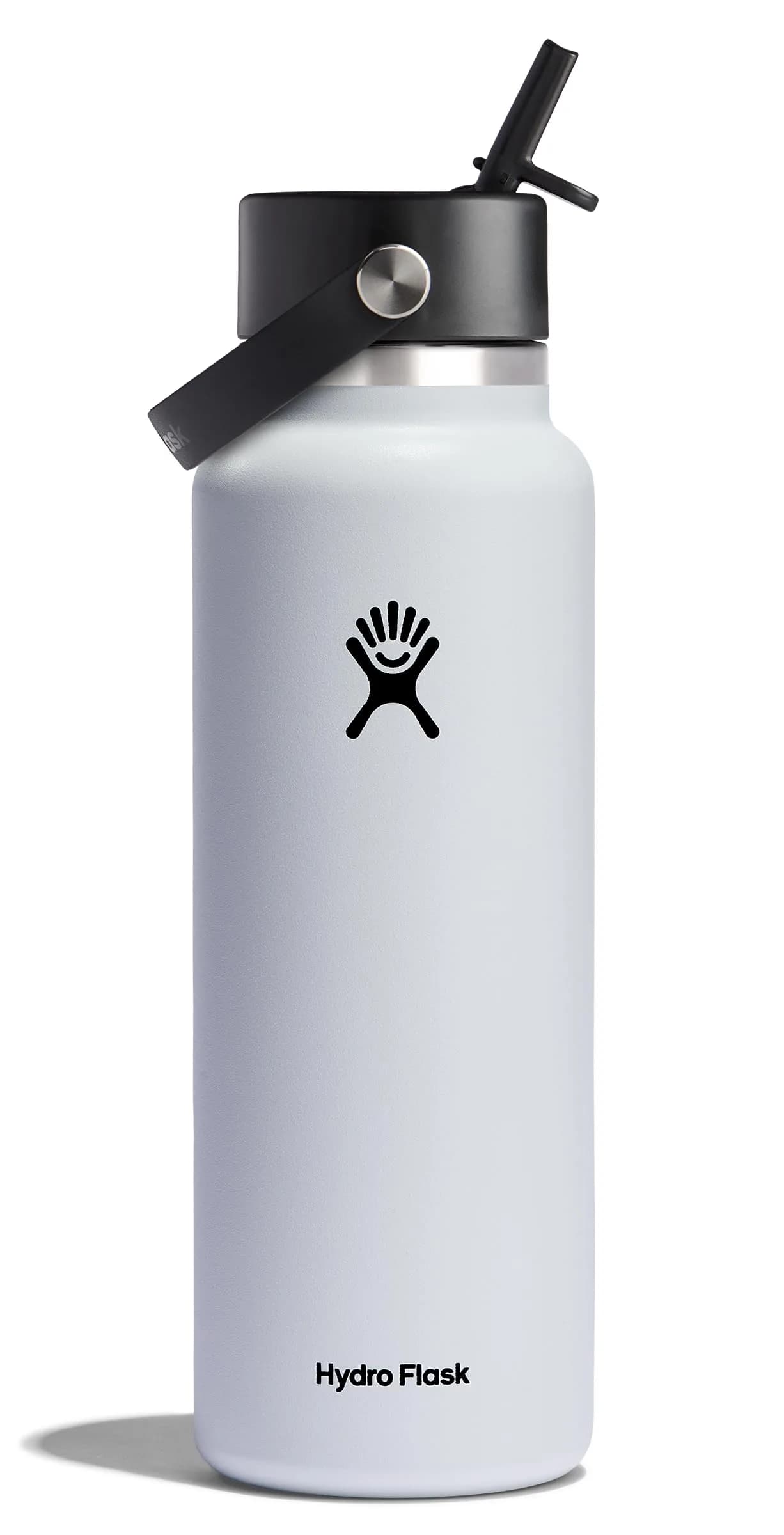 Hydro Flask 24 Oz Wide Mouth Bottle With Flex Straw Cap | Insulated Stainless Steel Tumbler for Cold Drinks — White / 40 Ounces