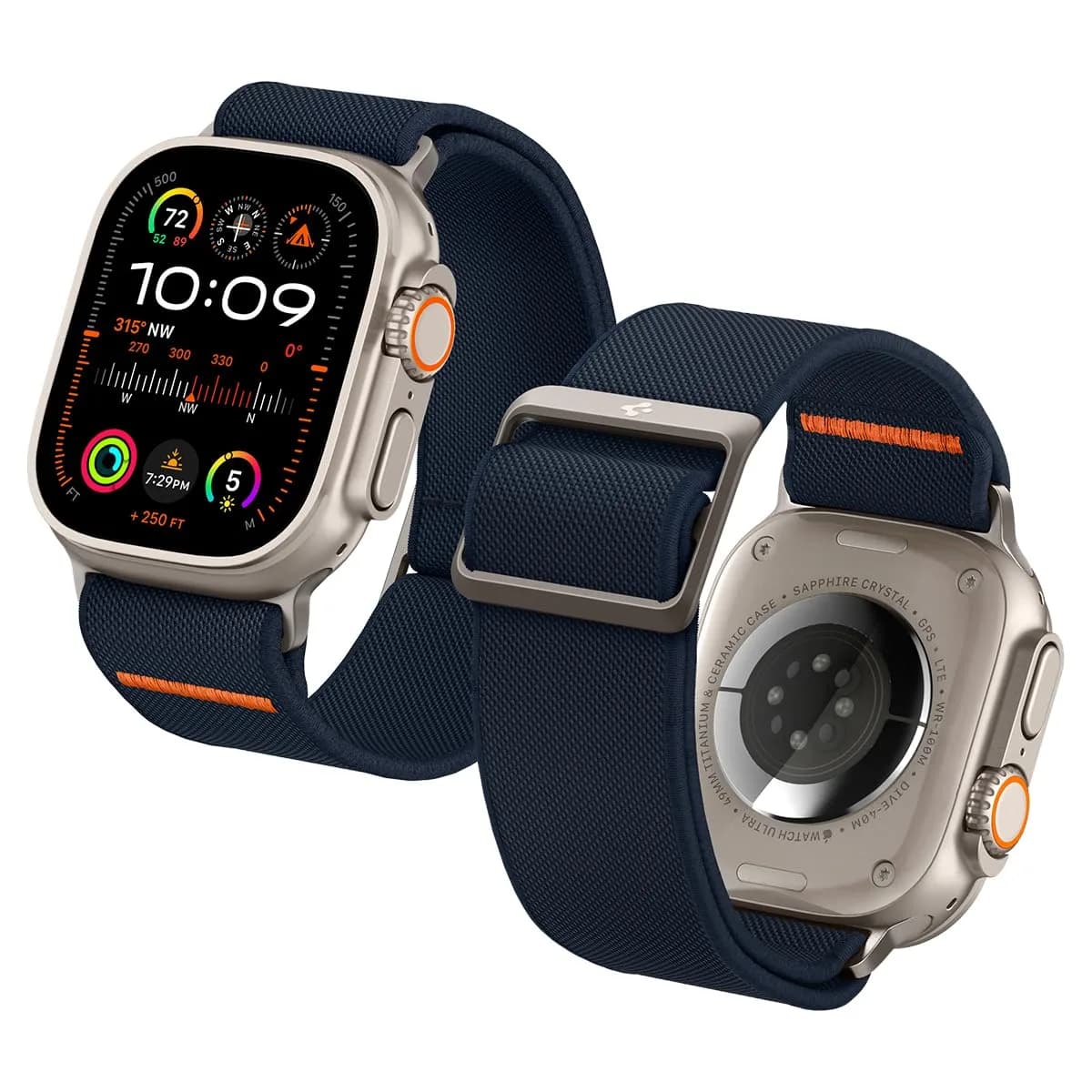 Spigen Lite Fit Ultra for Apple Watch Band, Lightweight Fabric Strap 49mm | Breathable & Durable — Navy