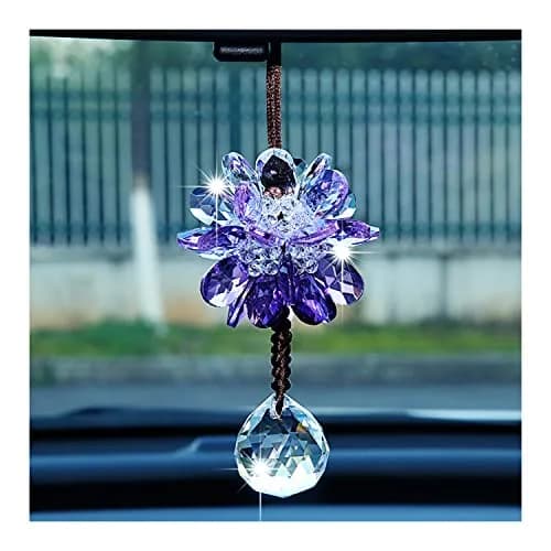 AICEL K9 Crystal Flower Rear View Mirror Pendant | 34.5 cm (13.8 inches) thumbnail 1