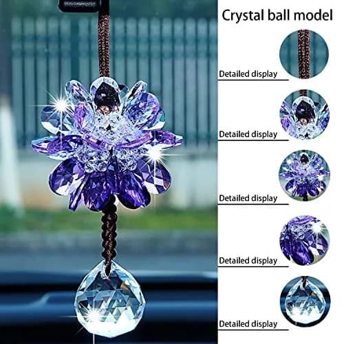 AICEL K9 Crystal Flower Rear View Mirror Pendant | 34.5 cm (13.8 inches) thumbnail 3
