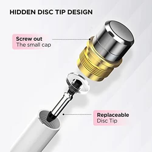 OASO Universal Stylus Pen for Touch Screens, Disc Tip & Magnet Cap, Compatible with iPad/iPhone/Samsung Galaxy Tab/Fire HD Tablets (Silver) thumbnail 3