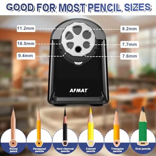 AFMAT PSX2 Electric Pencil Sharpener 156 mm (6.9 in) | Heavy Duty for 6-11mm Pencils thumbnail 2