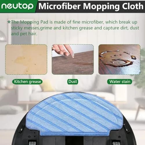 neutop Washable Mop Pads for Ecovacs Deebot T8 N8 N10 Series | Reusable Microfiber Replacement Pads thumbnail 4