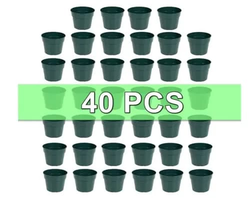 RooTrimmer 40 Pack 4 Inch Plastic Nursery Pots with Mesh Pad, Green | Sturdy & Reusable for Indoor/Outdoor Planting thumbnail 4