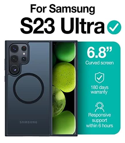 TORRAS Magnetic Shockproof Case for Samsung Galaxy S23 Ultra | 1.5mm Raised Bezels, 12FT Drop Tested thumbnail 7
