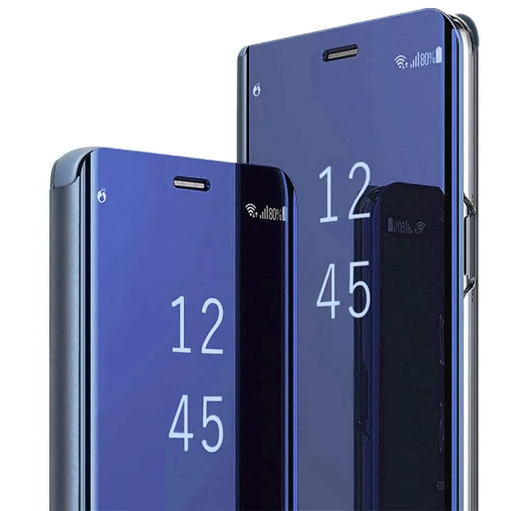 Gxmeuie Flip Mirror Case for Samsung Galaxy A36 5G (Burgundy) | Kickstand, PU Leather, Clear View — Blue
