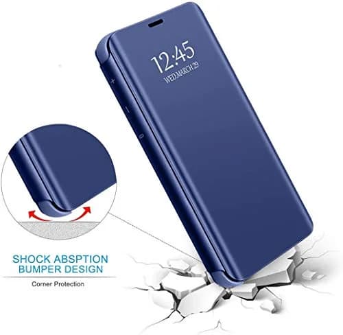 Gxmeuie Clear 5G Cellular Phone Case for Samsung Galaxy S23 Ultra | Flip Cover with Kickstand & Mirror thumbnail 5