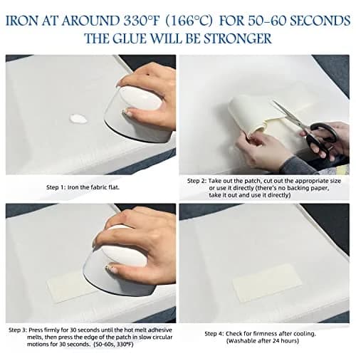 KING MOUNTAIN Canvas Iron-On Repair Patch Roll (3"x60", Khaki) | Waterproof Cotton Fabric Mending Tape thumbnail 5