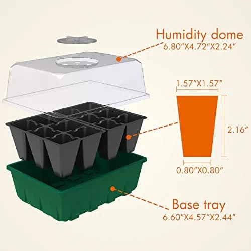 Gardzen 10 Pack Seed Starter Trays with Dome and Green Base 120 Cell | Grow Seedlings Indoors thumbnail 3